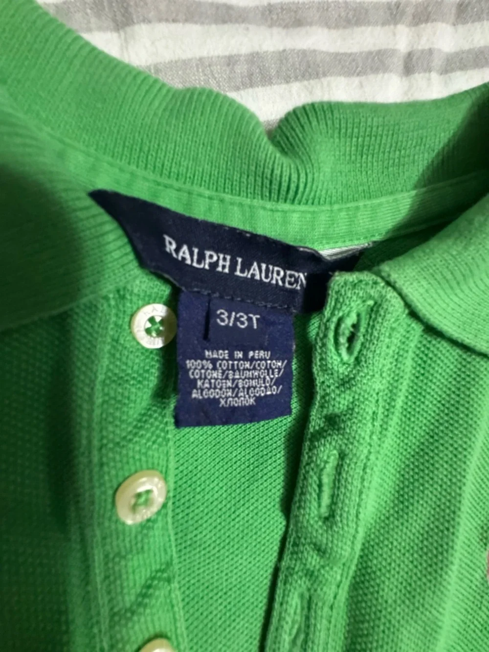 Ralph Lauren Bright Green Polo Dress with Button Placket